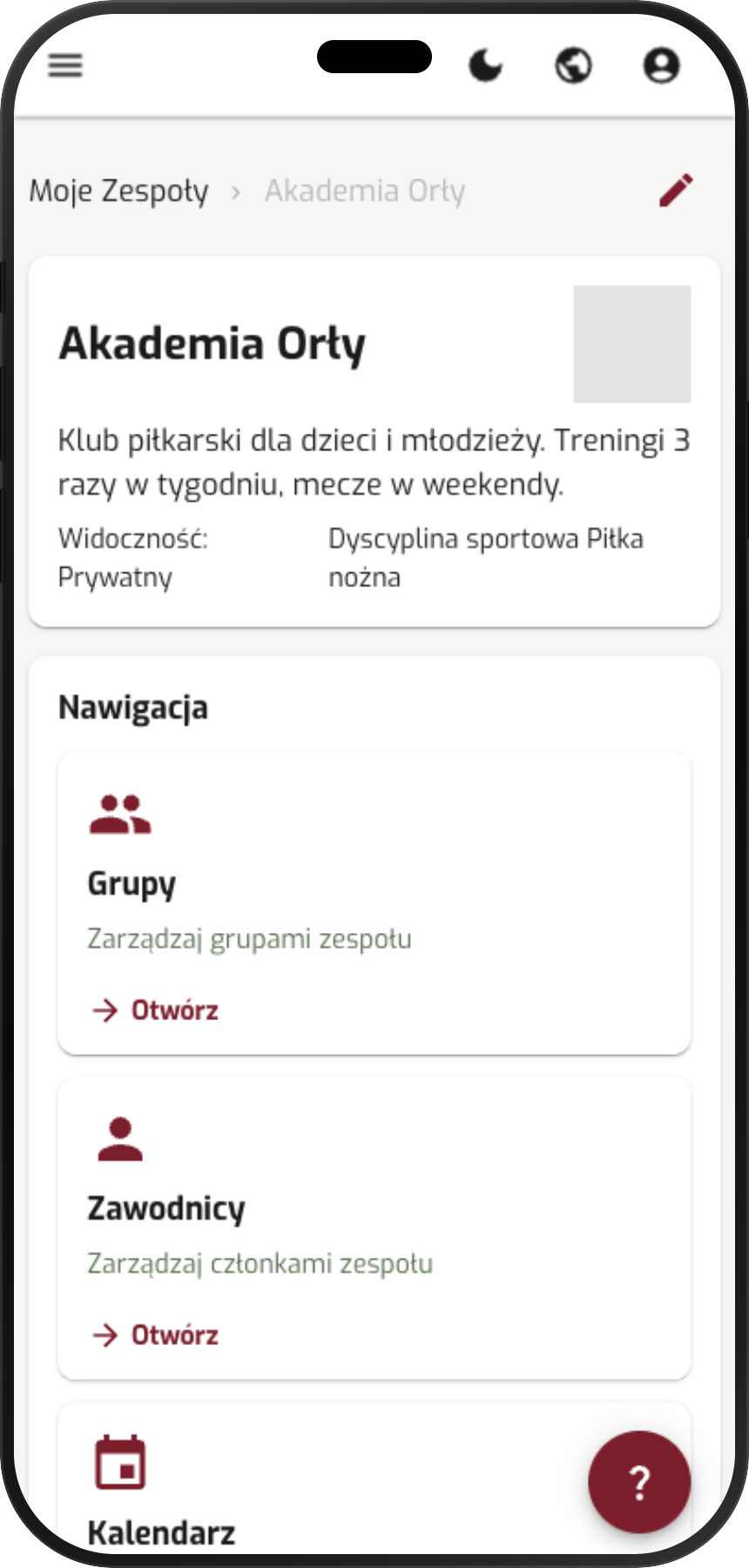 Ekran aplikacji Vataha